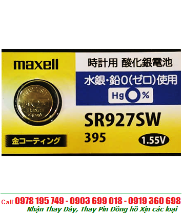 Maxell SR927SW, Pin đồng hồ 1.55v Silver Oxide Maxell GOLD SR927SW - Pin 395 (pin được mạ I-ON vàng)